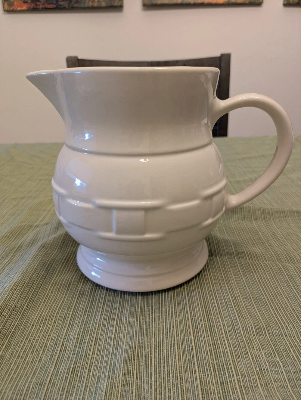 Longaberger Woven Traditions Ivory Pitcher - 78 Ounces - Made In USA